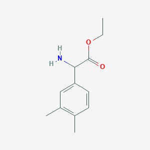 molecular formula C12H17NO2 B13540550 Ethyl 2-amino-2-(3,4-dimethylphenyl)acetate 