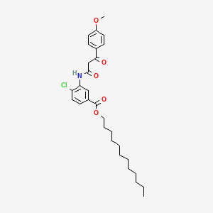 B1354061 Benzoic acid, 4-chloro-3-[[3-(4-methoxyphenyl)-1,3-dioxopropyl]amino]-, dodecyl ester CAS No. 33942-96-0