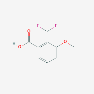 molecular formula C9H8F2O3 B13540630 2-(Difluoromethyl)-3-methoxybenzoicacid 