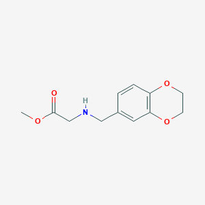 molecular formula C12H15NO4 B13540705 Methyl ((2,3-dihydrobenzo[b][1,4]dioxin-6-yl)methyl)glycinate 