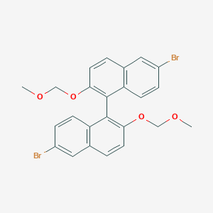 molecular formula C24H20Br2O4 B135408 6-Bromo-1-[6-bromo-2-(methoxymethoxy)naphthalen-1-yl]-2-(methoxymethoxy)naphthalene CAS No. 179866-74-1