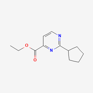 molecular formula C12H16N2O2 B13540851 Ethyl 2-cyclopentylpyrimidine-4-carboxylate 