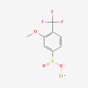 molecular formula C8H6F3LiO3S B13540900 Lithium(1+)3-methoxy-4-(trifluoromethyl)benzene-1-sulfinate 