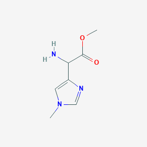 molecular formula C7H11N3O2 B13540916 methyl 2-amino-2-(1-methyl-1H-imidazol-4-yl)acetate 