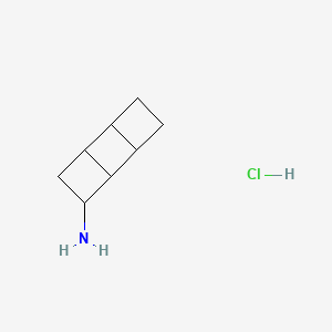 molecular formula C8H14ClN B13541125 Tricyclo[4.2.0.0,2,5]octan-3-aminehydrochloride 