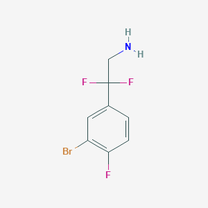 molecular formula C8H7BrF3N B13541130 2-(3-Bromo-4-fluorophenyl)-2,2-difluoroethan-1-amine 