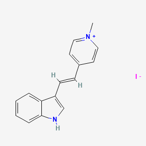 molecular formula C16H15IN2 B1354114 4-[(E)-2-(1H-Indol-3-YL)-vinyl]-1-methyl-pyridinium; iodide CAS No. 26608-75-3