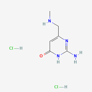 molecular formula C6H12Cl2N4O B13541165 2-Amino-6-[(methylamino)methyl]-3,4-dihydropyrimidin-4-onedihydrochloride 