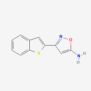molecular formula C11H8N2OS B13541189 3-(Benzo[b]thiophen-2-yl)isoxazol-5-amine 