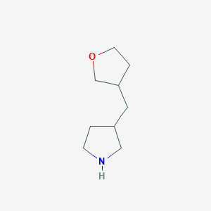 molecular formula C9H17NO B13541246 3-[(Oxolan-3-yl)methyl]pyrrolidine 