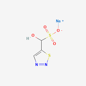 molecular formula C3H3N2NaO4S2 B13541375 Sodium hydroxy(1,2,3-thiadiazol-5-yl)methanesulfonate 