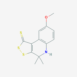 molecular formula C13H13NOS3 B135414 8-methoxy-4,4-dimethyl-4,5-dihydro-1H-[1,2]dithiolo[3,4-c]quinoline-1-thione CAS No. 135692-39-6