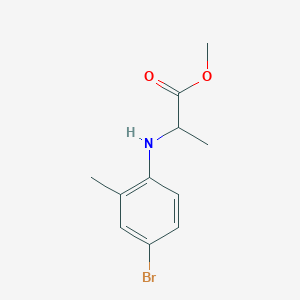molecular formula C11H14BrNO2 B13541412 Methyl 2-[(4-bromo-2-methylphenyl)amino]propanoate 