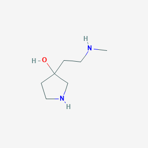 molecular formula C7H16N2O B13541422 3-(2-(Methylamino)ethyl)pyrrolidin-3-ol 