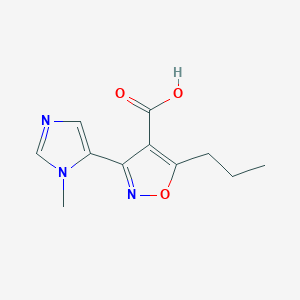 molecular formula C11H13N3O3 B13541464 3-(1-Methyl-1h-imidazol-5-yl)-5-propylisoxazole-4-carboxylic acid 