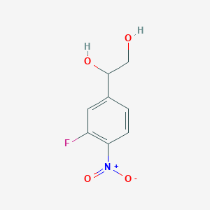 molecular formula C8H8FNO4 B13541520 1-(3-Fluoro-4-nitrophenyl)ethane-1,2-diol 