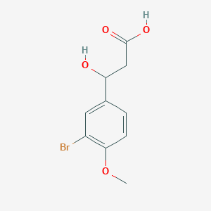 molecular formula C10H11BrO4 B13541535 3-(3-Bromo-4-methoxyphenyl)-3-hydroxypropanoic acid 
