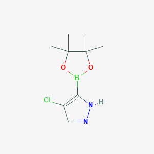 molecular formula C9H14BClN2O2 B13541681 4-chloro-5-(tetramethyl-1,3,2-dioxaborolan-2-yl)-1H-pyrazole 