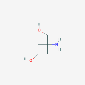 molecular formula C5H11NO2 B13541724 3-Amino-3-(hydroxymethyl)cyclobutan-1-ol 