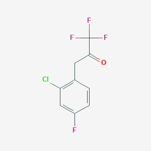 molecular formula C9H5ClF4O B13541781 3-(2-Chloro-4-fluorophenyl)-1,1,1-trifluoropropan-2-one 