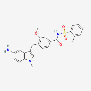 molecular formula C25H25N3O4S B1354198 4-[(5-Amino-1-methyl-1H-indol-3-YL)methyl]-3-methoxy-N-[(2-methylphenyl)sulfonyl]benzamide CAS No. 219583-10-5