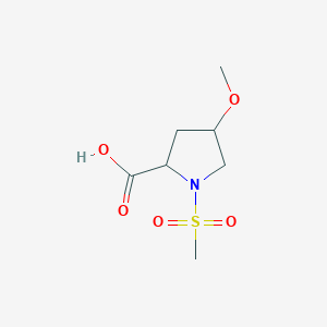 molecular formula C7H13NO5S B13542160 4-Methoxy-1-(methylsulfonyl)pyrrolidine-2-carboxylic acid 
