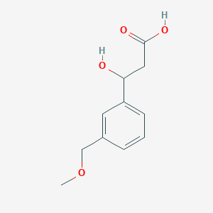 molecular formula C11H14O4 B13542223 3-Hydroxy-3-(3-(methoxymethyl)phenyl)propanoic acid 