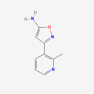 molecular formula C9H9N3O B13542225 3-(2-Methylpyridin-3-yl)isoxazol-5-amine 