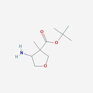molecular formula C10H19NO3 B13542331 Tert-butyl 4-amino-3-methyltetrahydrofuran-3-carboxylate 