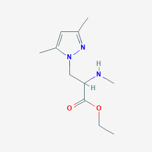 molecular formula C11H19N3O2 B13542369 Ethyl 3-(3,5-dimethyl-1h-pyrazol-1-yl)-2-(methylamino)propanoate CAS No. 1250311-93-3