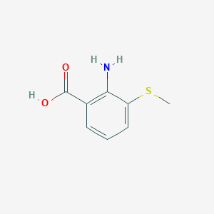 molecular formula C8H9NO2S B13542397 2-Amino-3-(methylthio)benzoic acid 