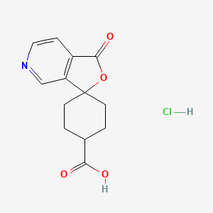 molecular formula C13H14ClNO4 B1354247 cis-1'-Oxo-spiro[cyclohexane-1,3'(1'H)-furo[3,4-C]pyridine]-4-carboxylic acid hydrochloride 