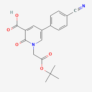 molecular formula C19H18N2O5 B13542526 1-[2-(Tert-butoxy)-2-oxoethyl]-5-(4-cyanophenyl)-2-oxo-1,2-dihydropyridine-3-carboxylic acid 
