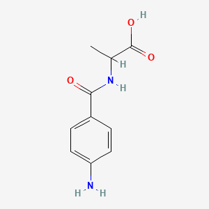 molecular formula C10H12N2O3 B13542527 2-[(4-Aminobenzoyl)amino]propanoic acid CAS No. 7496-58-4