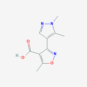 molecular formula C10H11N3O3 B13542528 3-(1,5-Dimethyl-1h-pyrazol-4-yl)-5-methylisoxazole-4-carboxylic acid 
