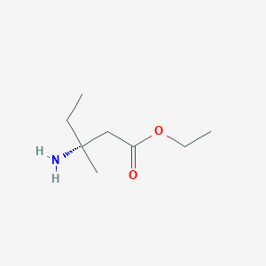 molecular formula C8H17NO2 B13542544 Ethyl (R)-3-amino-3-methylpentanoate 