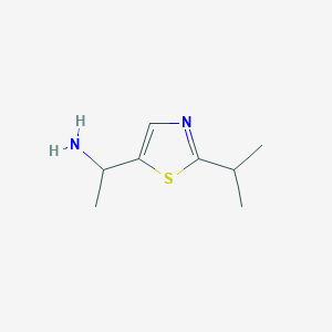 molecular formula C8H14N2S B13542561 1-(2-Isopropylthiazol-5-yl)ethanamine 