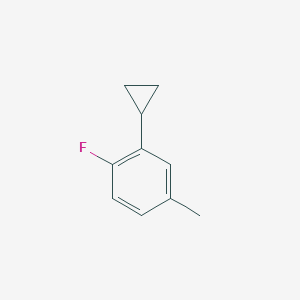 molecular formula C10H11F B13542583 2-Cyclopropyl-1-fluoro-4-methylbenzene 