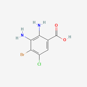 molecular formula C7H6BrClN2O2 B13542619 2,3-Diamino-4-bromo-5-chlorobenzoic acid 