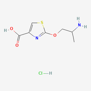 molecular formula C7H11ClN2O3S B13542681 2-(2-Aminopropoxy)-1,3-thiazole-4-carboxylicacidhydrochloride 