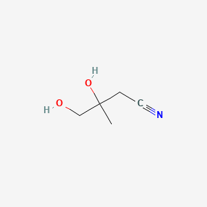 molecular formula C5H9NO2 B13542796 3,4-Dihydroxy-3-methylbutanenitrile 