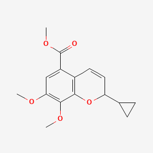 molecular formula C16H18O5 B1354282 2-Cyclopropyl-7,8-dimethoxy-2H-chromene-5-carboxylic acid methyl ester CAS No. 192315-05-2