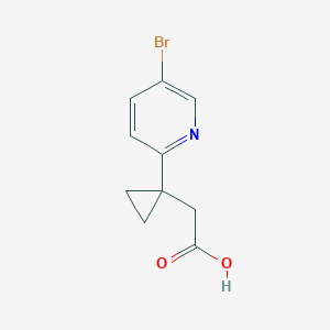 molecular formula C10H10BrNO2 B13542825 2-[1-(5-Bromopyridin-2-yl)cyclopropyl]acetic acid 