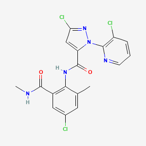 molecular formula C18H14Cl3N5O2 B1354285 3-Chloro-1-(3-chloropyridine-2-yl)-N-[4-chloro-2-methyl-6-(methylaminocarbonyl)phenyl]-1H-pyrazole-5-carboxamide 