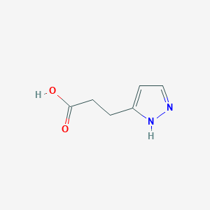 molecular formula C6H8N2O2 B13542877 1H-Pyrazole-3-propanoic acid 