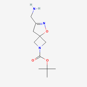 molecular formula C11H19N3O3 B13542892 Tert-butyl 7-(aminomethyl)-5-oxa-2,6-diazaspiro[3.4]oct-6-ene-2-carboxylate 