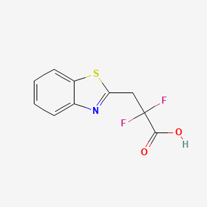 molecular formula C10H7F2NO2S B13543021 3-(Benzo[d]thiazol-2-yl)-2,2-difluoropropanoic acid 