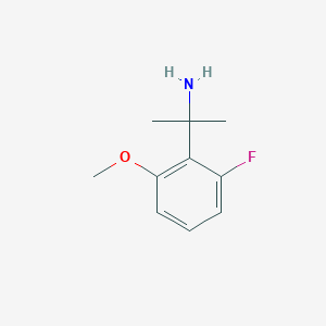 molecular formula C10H14FNO B13543022 2-(2-Fluoro-6-methoxyphenyl)propan-2-amine 