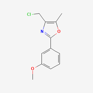 molecular formula C12H12ClNO2 B1354304 4-(Chloromethyl)-2-(3-methoxyphenyl)-5-methyl-1,3-oxazole CAS No. 755030-85-4