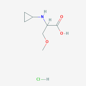 molecular formula C7H14ClNO3 B13543086 2-(Cyclopropylamino)-3-methoxypropanoic acid hydrochloride 